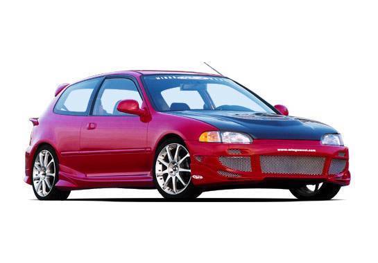 1992-1995 Honda Civic Hb Avenger 4Pc Complete Kit W/Tuner 2 Sides & Voltex Rear - Image 2