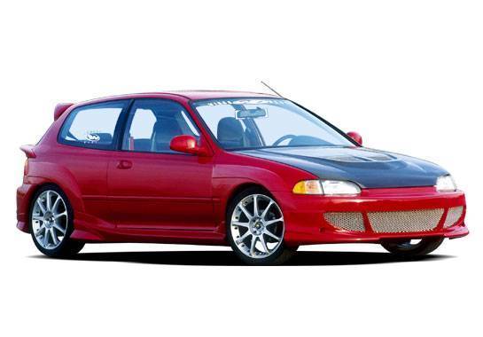 1992-1995 Honda Civic Hb Bigmouth Kit W/Voltex Rear Bumper & Extreme Fender Flare Set - Image 2