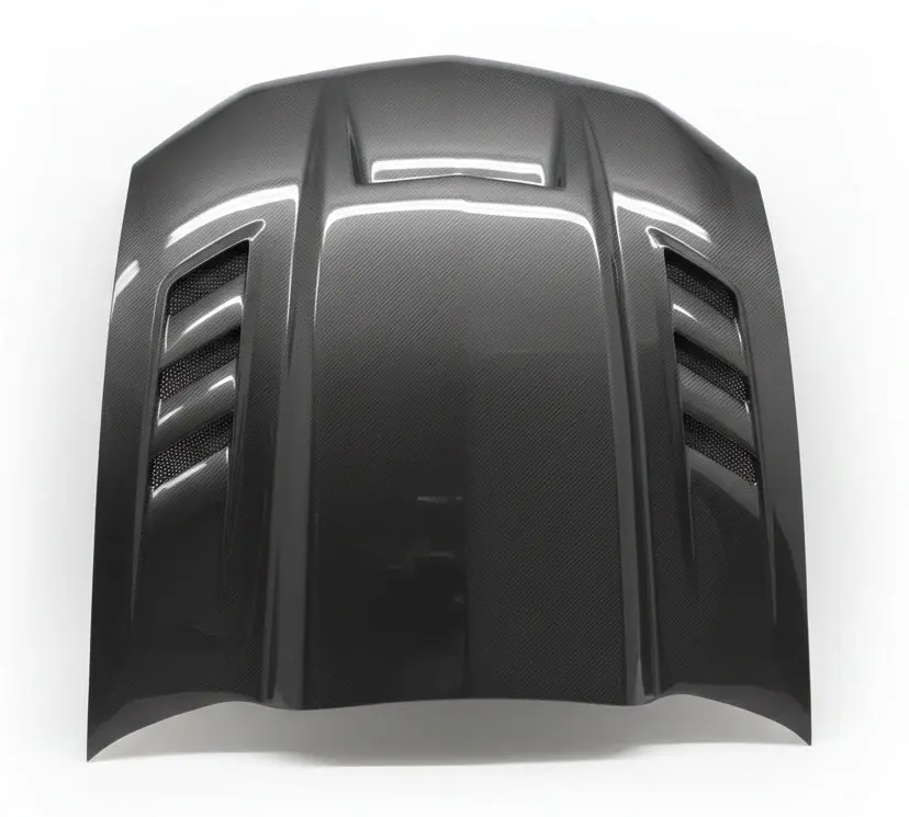 2010-2012 Ford MUSTANG Terminator Style Carbon Fiber Hood - Image 5