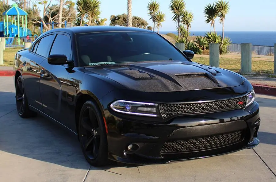2015-2023 Dodge Charger Terminator Style Double Sided Carbon Fiber Hood - Image 3