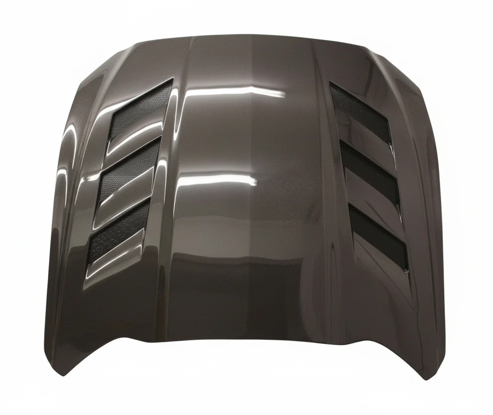 Carbon Fiber Hood AMS Style for Ford MUSTANG 2DR 2015-2017 - Image 6