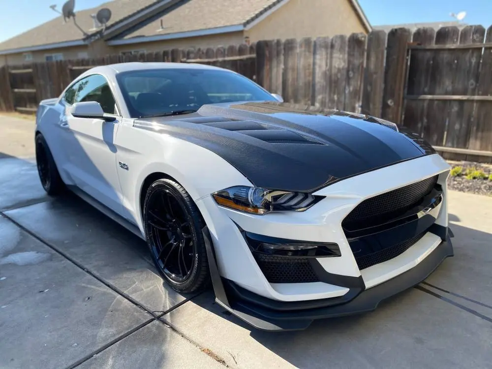 Carbon Fiber Hood AMS Style for Ford MUSTANG 2DR 2018-2023 - Image 2