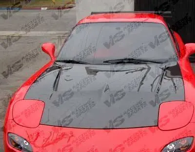 Carbon Fiber Hood Invader Style for Mazda RX7 2DR 1993-1996 - Image 5