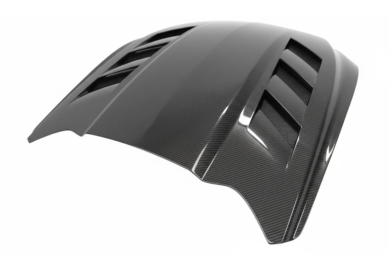 Double Sided Carbon Fiber Hood AMS Style for Ford MUSTANG 2DR 2015-2017 - Image 3